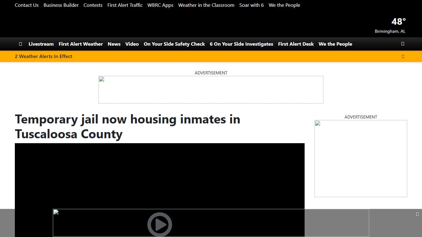 Temporary jail now housing inmates in Tuscaloosa County